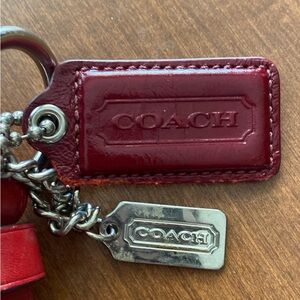 Coach Red Leather Keychain